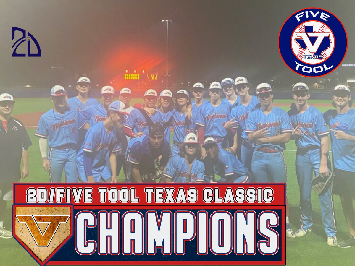 Five Tool Baseball (@fivetool) on Twitter photo 🏆Congrats to the champs of the <a href="/2D_sports/">2D Sports Baseball</a> / <a href="/FiveToolTexas/">✭Five Tool Texas✭</a> Classic 2022 American Division, @abnationalbb 16U Klein/Gilbert! 🏆 🏆Congrats to the champs of the <a href="/2D_sports/">2D Sports Baseball</a> / <a href="/FiveToolTexas/">✭Five Tool Texas✭</a> Classic 2022 American Division, @abnationalbb 16U Klein/Gilbert! 🏆