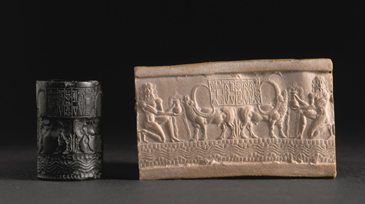 Evidences of Influence of Indus Civilisation on Mesopotamia evident from latter's seal.Seal 1: feeding water to buffalo(not naturally found in Mes)Seal 2: Akkadian cylinder seal with inscription: "Shu-ilishu, interpreter of the language of Meluhha" https://www.louvre.fr/en/oeuvre-notices/cylinder-seal-ibni-sharrum13/n