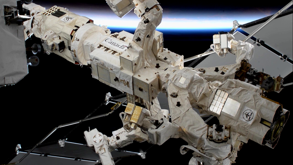 The Special Purpose Dexterous Manipulator (SPDM - or "Dextre") is attached to the end of Canadarm2 to complete detailed robotics work with a set of unique tools that align with International Space Station (ISS) hardware interfaces.  Complex operations to remove and replace hardware on the International Space Station are planned and conducted by specialists with the Canadian Space Agency (CSA), NASA - Johnson Space Center, and MDA, the Canadian space company that manufactured Dextre and Canadarm2 and which continues to provide engineering and operational support. 