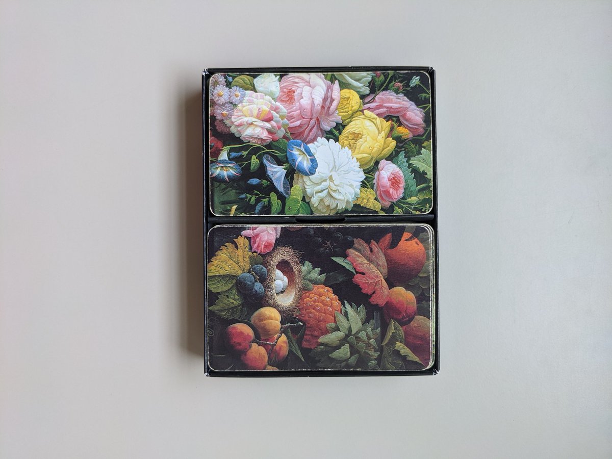 VINTAGE MET museum floral playing cards!!!!  These are so lovely! Add some elegance to your game. Made in '94!Condition: worn/vintage - the condition makes them easy to work with, but you can see wear on them.Price: $5