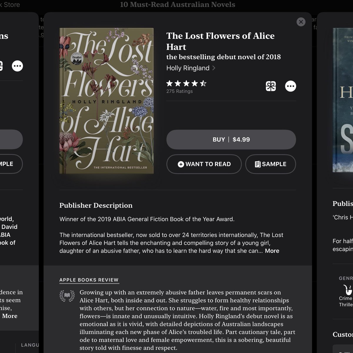 hollyringland's tweet photo. Thank you to the folks @AppleBooks AUS for including Alice Hart in their 10 Must-Read Australian Novels, on sale now for $4.99.
If you’re an ebook reader needing an escape into story, this beautiful list includes the extraordinary work of Alexis Wright, and @FavelParrett. https://t.co/tdZyPm32Xr