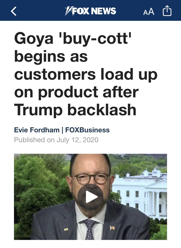 kingapollo85's tweet image. quickly defend @GoyaFoods because they damn well know and realize speaking for the #ClownInChief is toxic. Hence @GOP members distancing themselves from #OrangeInChief Bottom line, Stop 🛑 lying and misinforming @FoxNews #BoycottGoya #Boycott #GoyaIsASellout #DontBuyGoya
