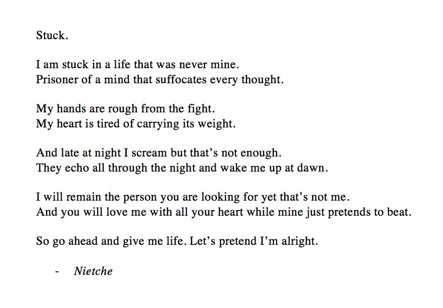 Nietche8's tweet image. “Stuck”: Este poema lo escribí empezando la cuarentena, estaba pasando por una etapa en la que me sentía “atorada”, el estilo de vida y mentalidad en la que estaba no me llenaban y quiero compartirles que me siento orgulllsa porque esa persona de hace tres meses ya no existe...