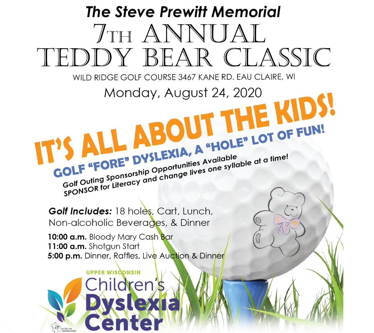 CDCUpperWI's tweet image. Help ensure that every child can read! Join Us for the Steve Prewitt Teddy Bear Classic - August 24th! - mailchi.mp/7ec4e7d3fd24/5…