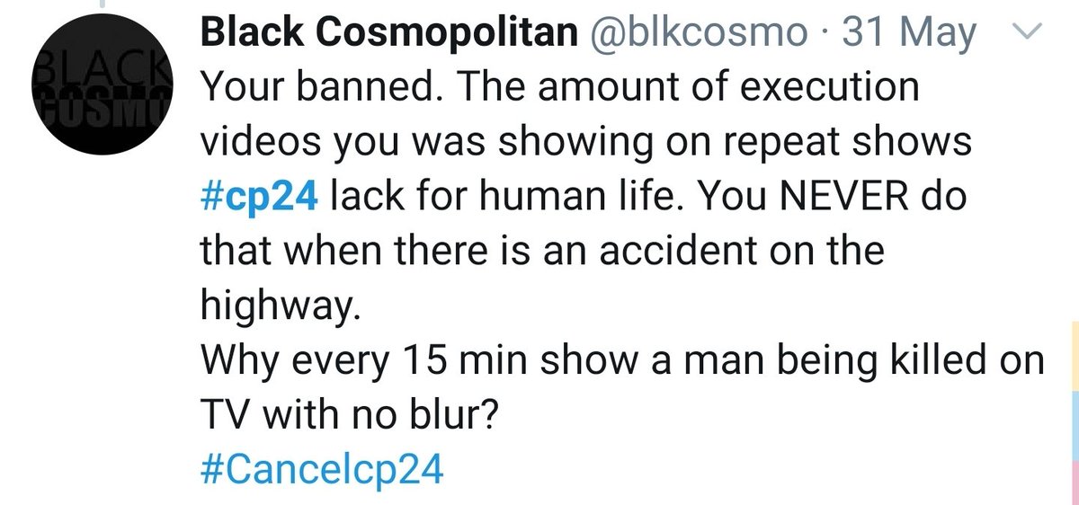 blkcosmo's tweet photo. We need help from members to force #cp24 to moderate their posts because their comments are a hotbed of racism. We need your support to report the #advertisers for them until they realize they can not support #racism.
@OfficialCashman @CapitalDirectCA @superfan_nav @cibc https://t.co/62NnoQZlFp