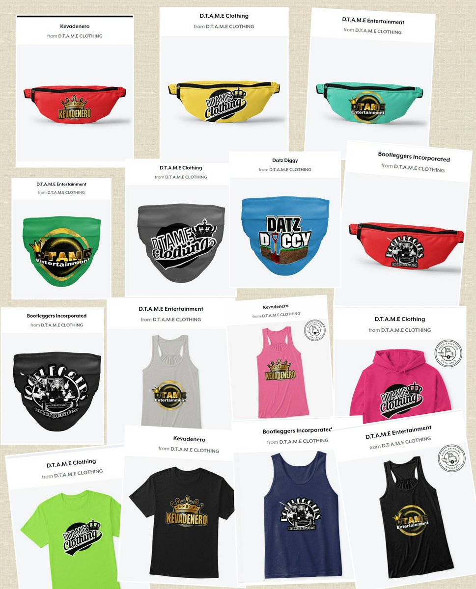 DtameC's tweet photo. Face masks, fanny packs, men's/women's tanks, t-shirts, and hoodies available now at https://t.co/UXpYSHzVj7 in your choice of design, style, and color!!

Leave your email for an immediate discount
#DTAME_CLOTHING https://t.co/5p6FutVyFV