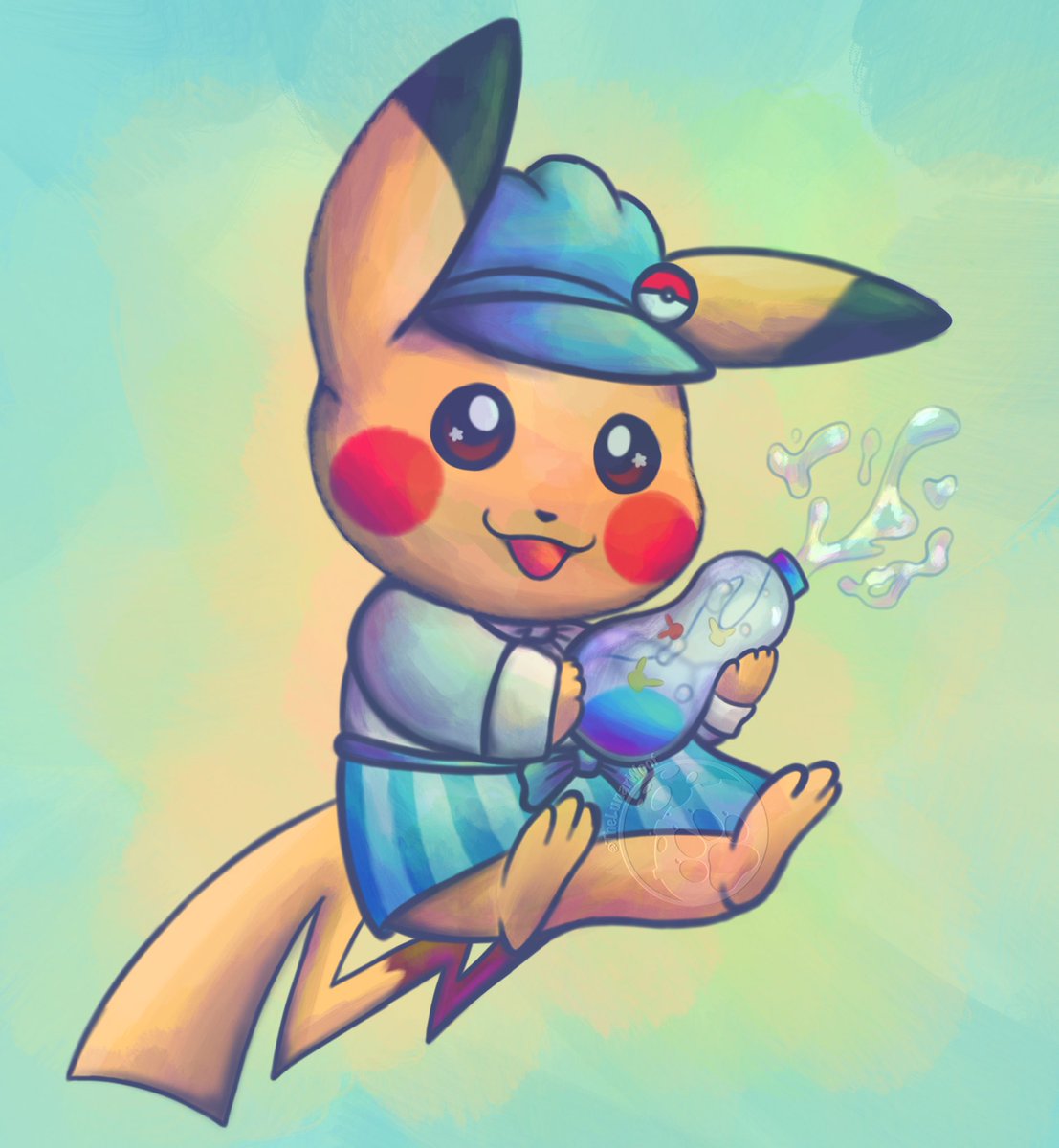 Naoki It S Been A While Since I Ve Painted I Found This Little Guy To Be Pretty Freakin Cute It S The Sweets Pikachu From Pokemon Cafe Mix Pokemon Pikachu