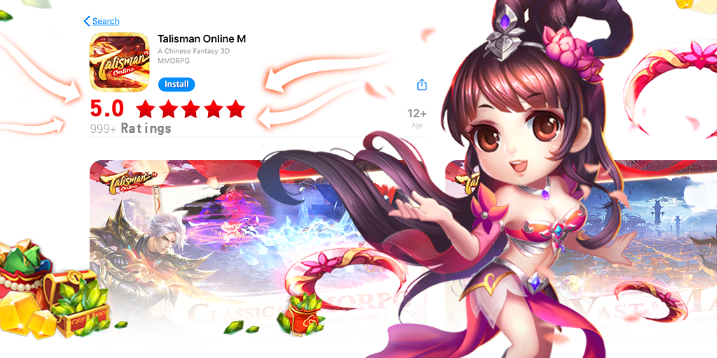 TalismanOnlineM's tweet photo. #TOMEvent #freecrystals
ππGive a Five Star to Talisman Online M in App Store or Play Store with a comment (over 50 words). Send a screenshot of your review and your in-game ID to us, you'll get 100 crystals!
Your rewards will be delivered in 3 working days. π₯° https://t.co/gulOchJdAK