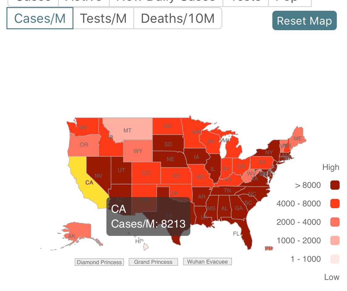 LOrion's tweet photo. LOOKY Both #Nevada and #Utah have Over 9,000 cases per Million ..#CA only 8,213 ...BUT #Covid_19 Death #GovDUCEY of #AZ has 16,825 ..DOUBLE #CA and they need #RefrigeratedMORGUEtrucks in #Phoenix now..GOOD WORK #SunCity Keep killing #Maskless TRUMPIES @votevets @maddow @RVAT2020 https://t.co/A80B2V2F0w