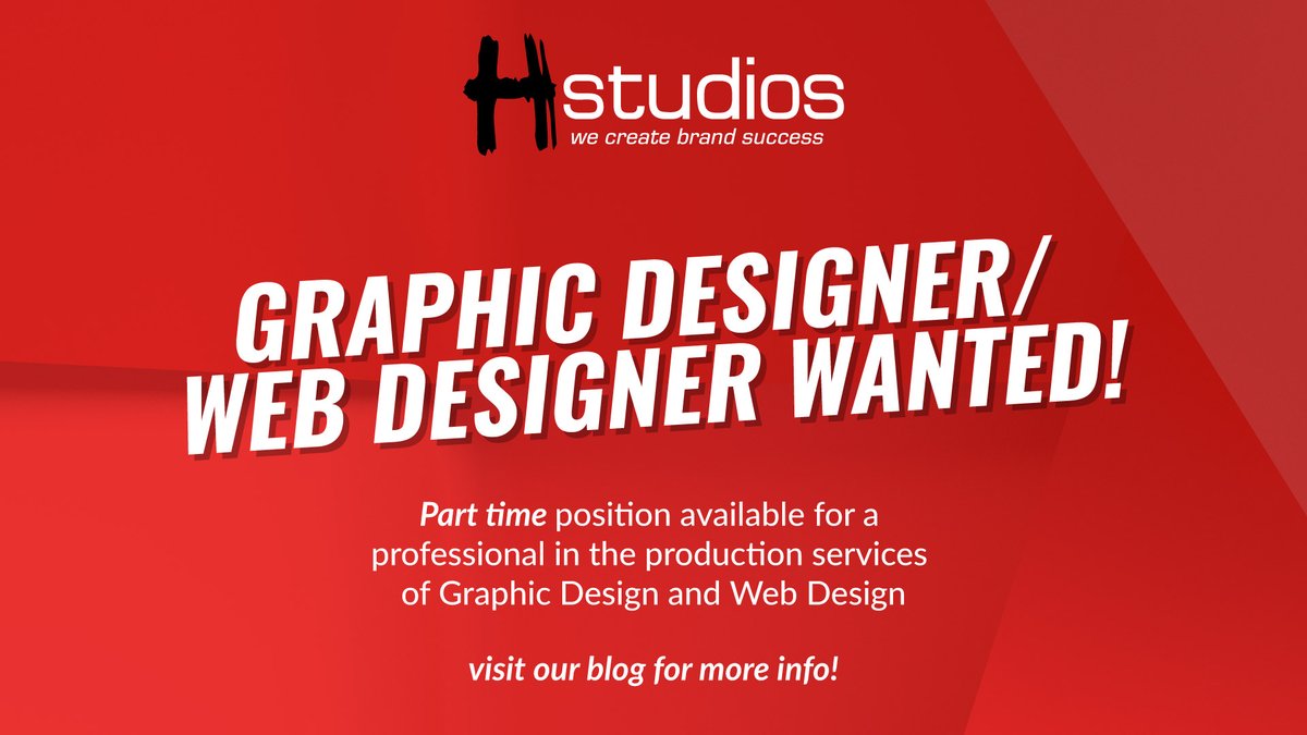HstudiosAU's tweet photo. We are on the lookout for a talented Creative Graphic/Web Designer to join our team on a part time basis, DM your friends and visit our blog for more info
https://t.co/p0mpKtMyRp

#ballarat #employment #graphicdesign #webdesign #marketing #video https://t.co/ynY5QHIWDo