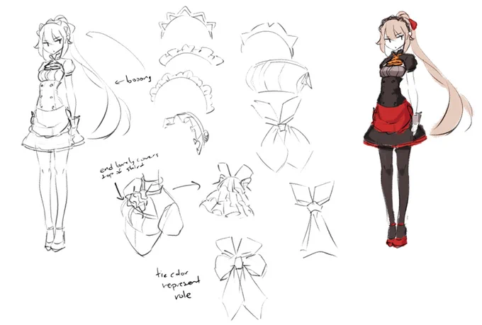 Making Phantom Rose 1: Reina was originally a ponytail character when I was designing her in the concept phase

ファントムローズ メイキング1:レイナちゃんは元々コンセプト段階からポニテキャラとしてデザインしました 