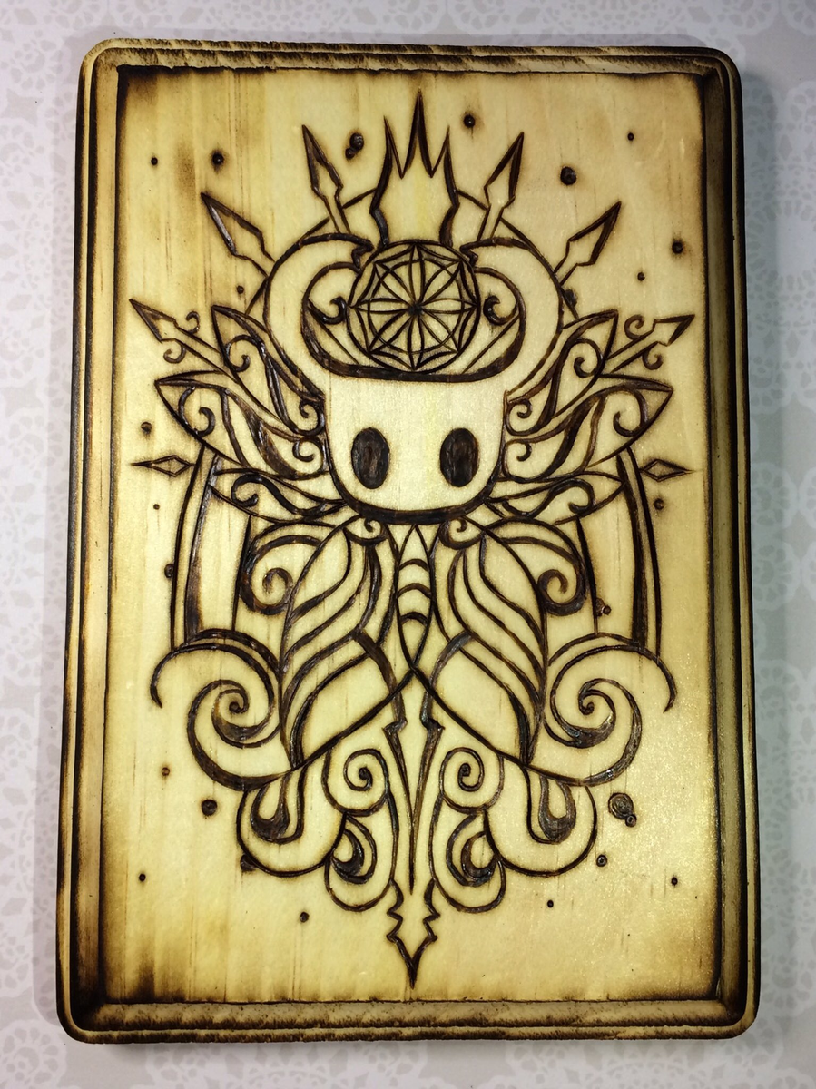 ITSaME_Alex's tweet photo. Win your very own woodburned Hollow Knight. made by me! To enter follow, retweet, and visit this link to redeem entries! https://t.co/EDMNr3fi5s https://t.co/pikf6xPUp1