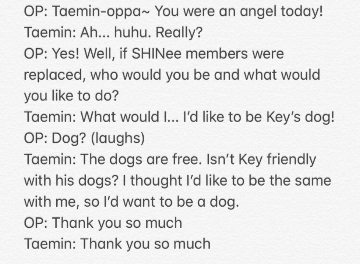 taemin: i’d like to be key’s dog