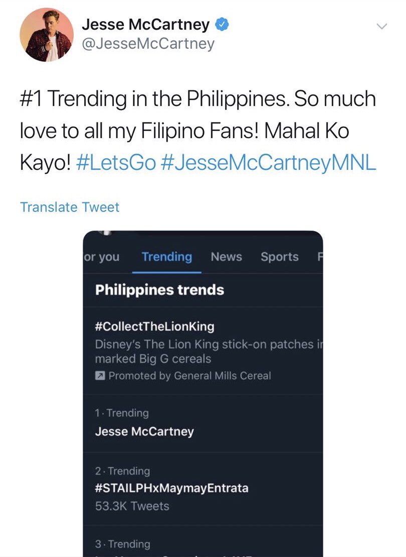 Jesse McCartney Philippines tweet media