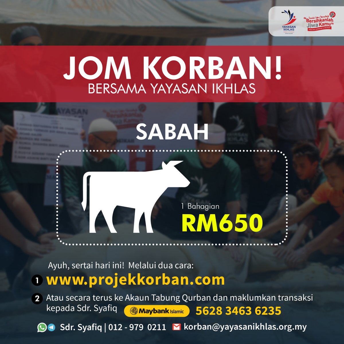 Yayasan Ikhlas Malaysia در توییتر Ayuh Sertai Projek Ibadah Korban Dan Akikah 2020 Dilaksanakan Di Kawasan Pedalaman Sabah Daging Diagihkan Kepada Komuniti Saudara Baru Keluarga Asnaf Rm650 Bahagian Daftar Sekarang