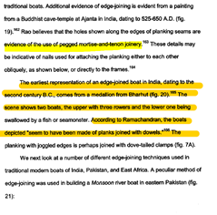 Another Critical ship making technique unique to Indus was 'Edge Joining'Indian ships were famous for no iron joints. (i.e. no iron nail in the ship). They used a natural property of Wood expansion when soaked. What they call is 'Mortise and Tenon Joinery' @desertfox61I 8/n