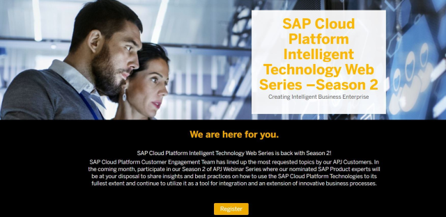 mvr_ramki's tweet photo. SAP Cloud Platform Intelligent Technology Web Series –Season 2 https://t.co/AijdwBdIoE https://t.co/zGXhL61MX1