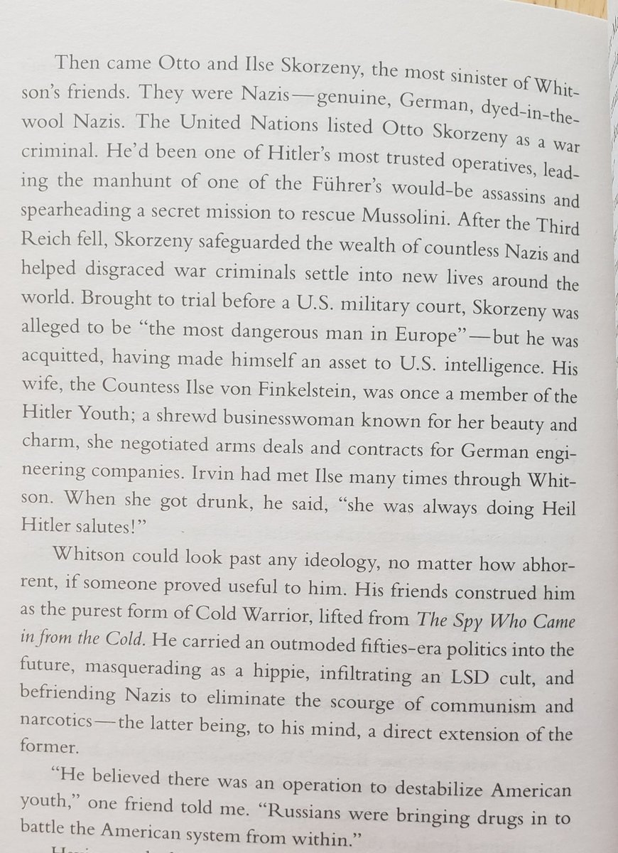 Two known associates of Whitson: Otto and Ilse Skorzeny, who were, uh, literally Nazis.