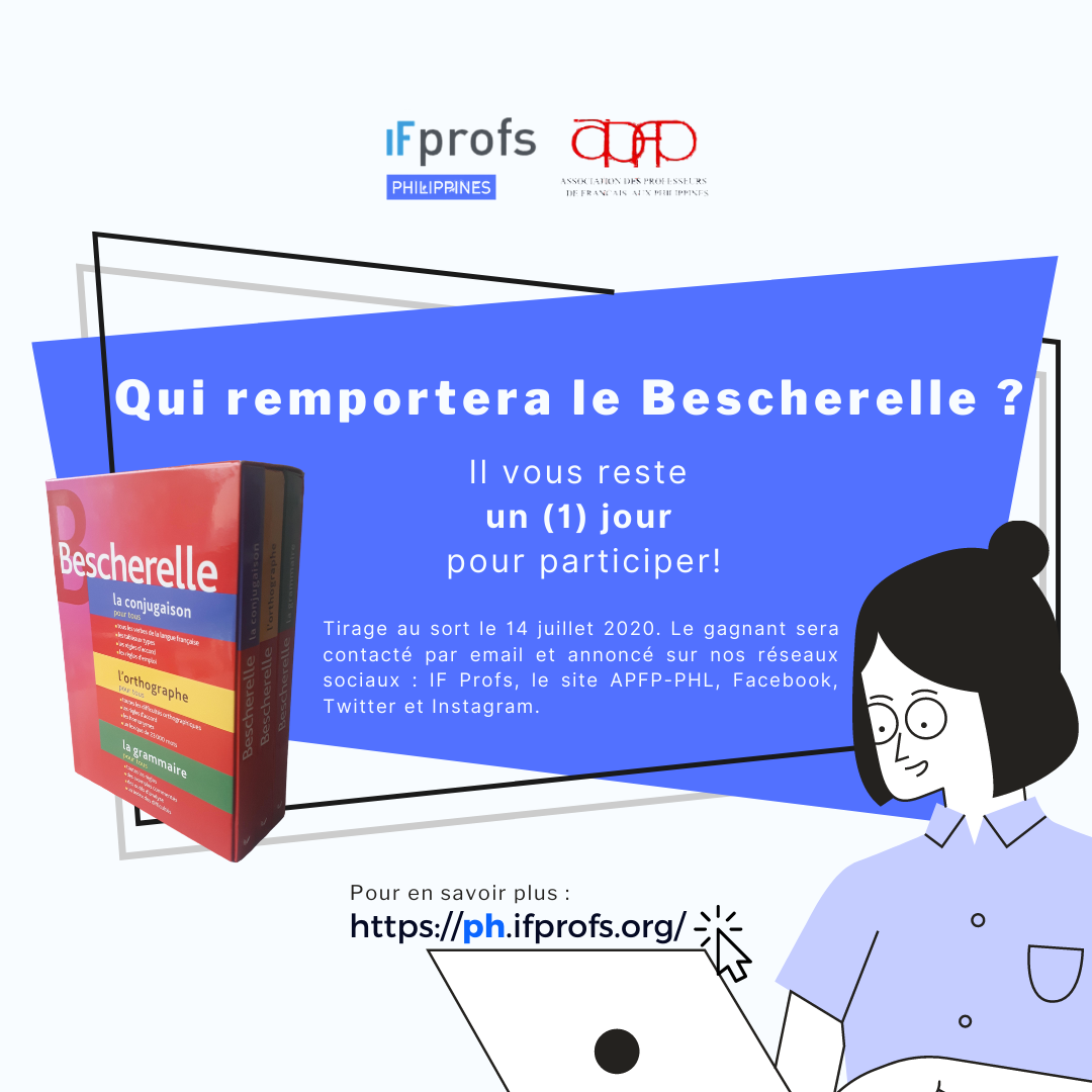 apfphl's tweet photo. 🎁 [JEU-CONCOURS] Qui remportera le Bescherelle ? 

Il vous reste un (1) jour pour participer ! 

Comment participer ? 
➡️ Consultez : https://t.co/qrBn77Pbxh https://t.co/woRTWaGJhS