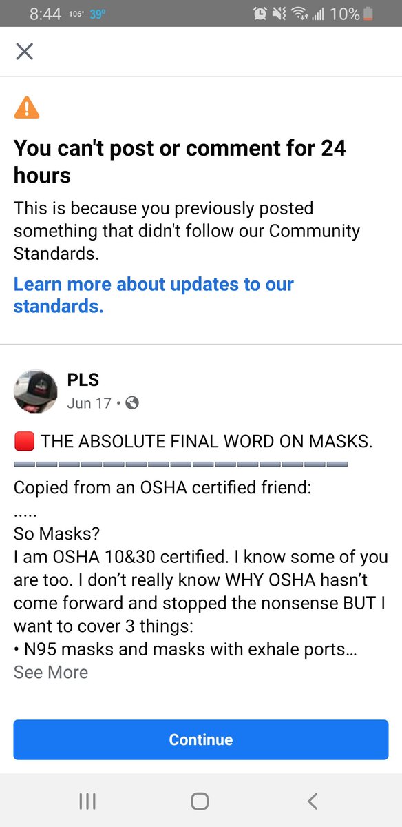 _theDustinWade's tweet photo. Facebook is now censoring OSHA regulations and guidelines on masks.
#facefuck #facebookcensors #FacebookExposed #osha #Masks #fuckfacebook https://t.co/hpPZcDKDii