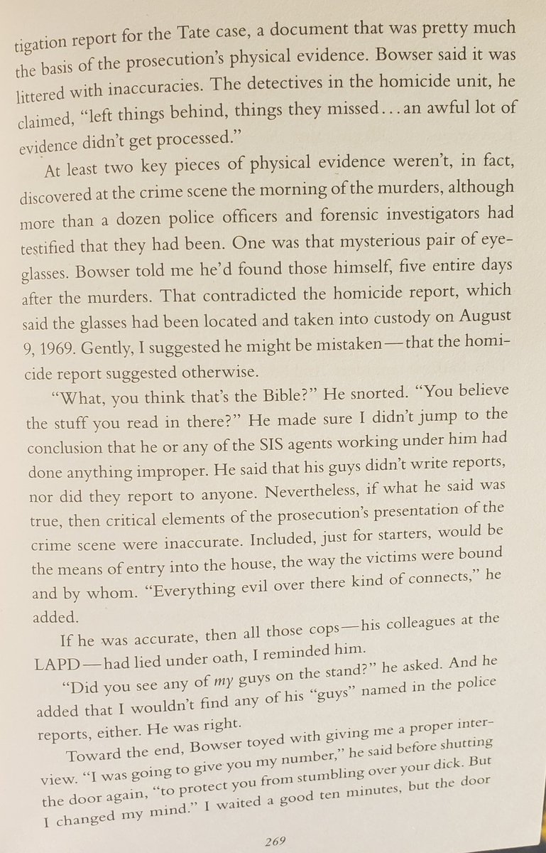 O'Neill tracked down Bowser, who alleged 1. Other LAPD cops had missed key physical evidence at the scene and 2. They'd spent decades covering it up: