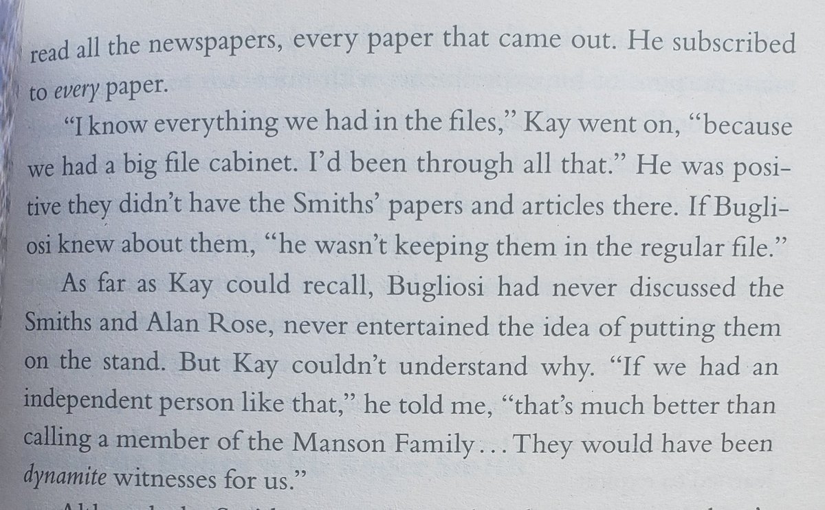 Despite the fact that the prosecutor, Bugliosi, argued at trial that Manson had brainwashed the family, he never called any of the group from San Francisco (including his P.O., his doctor, etc) to testify. Why not?