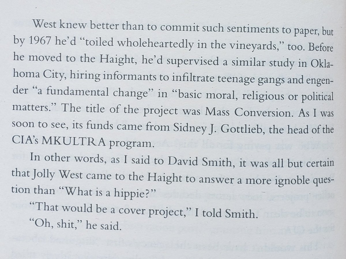 The CIA funded West's research into hippie culture and LSD in Haight-Ashbury 1967. The Family formed with LSD as its glue in Haight-Ashbury in 1967.