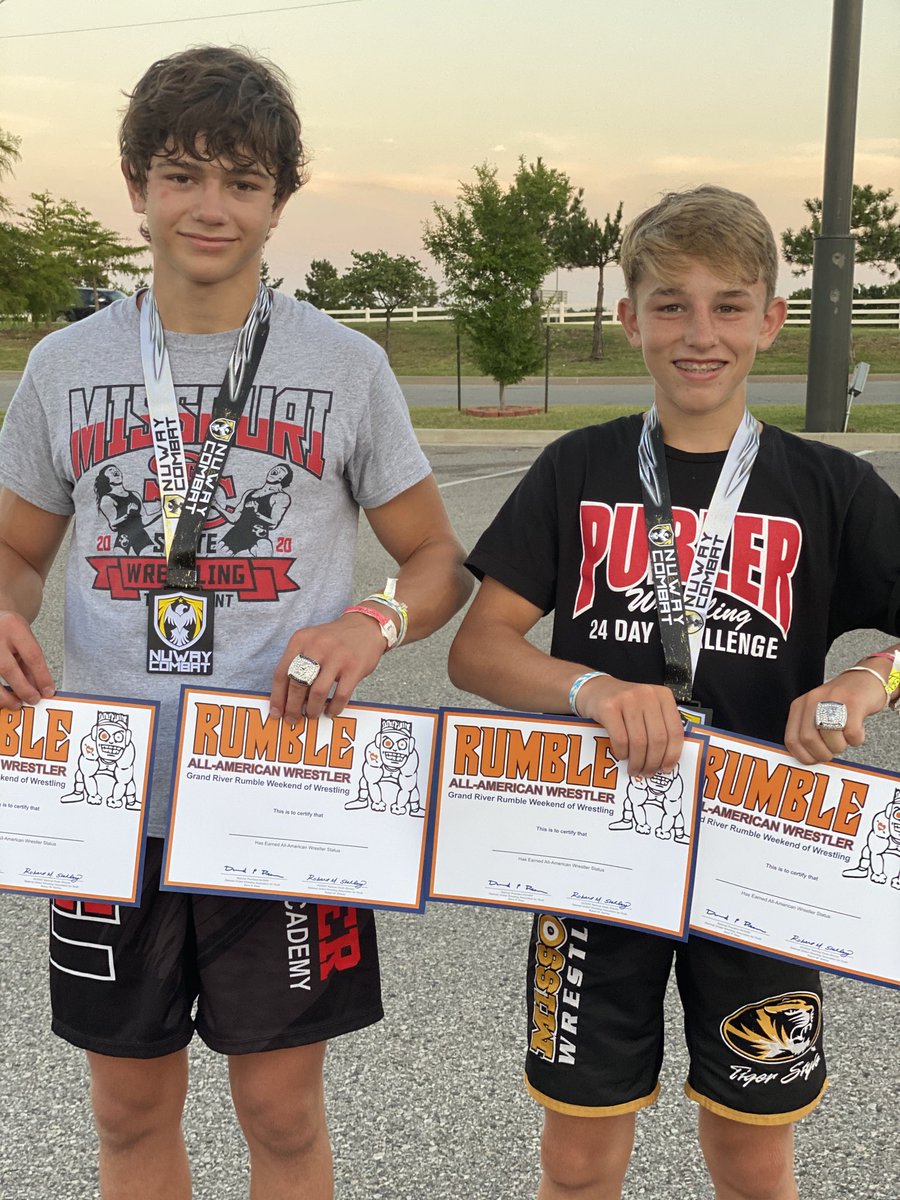 woodcock_todd's tweet photo. Proud of these two. 2020 grand river rumble national champs https://t.co/9lBzgVaPpO