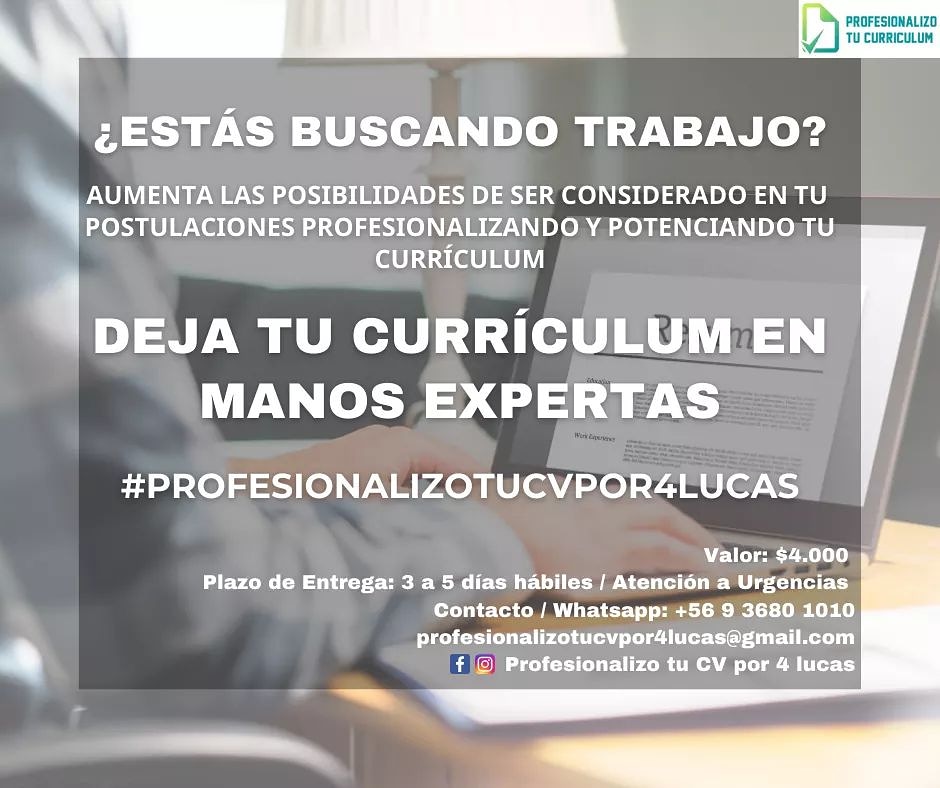 protucv's tweet image. Como Psicóloga experta en Selección de Personal y RRHH te puedo ayudar a profesionalizar y potenciar tu Currículum Vitae.
Escríbeme a profesionalizotucvpor4lucas@gmail.com o contáctame al +56 9 3680 1010
#chile #trabajo #crisiseconomica #trabajoenchile #sihaypega #empleochile