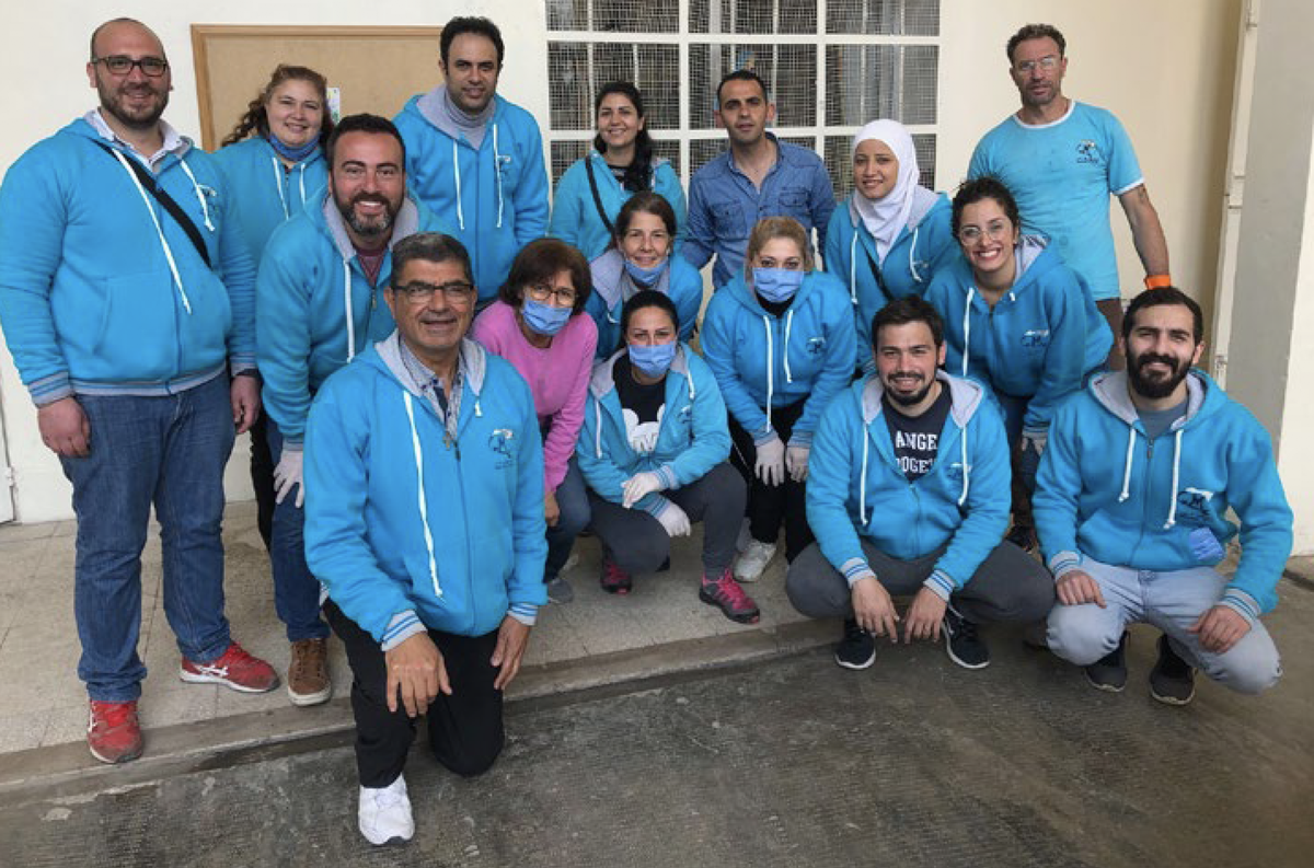 johnrmcmahon's tweet photo. Blue Marists in Aleppo are helping those with the Corona Virus https://t.co/0oo11LrhUv