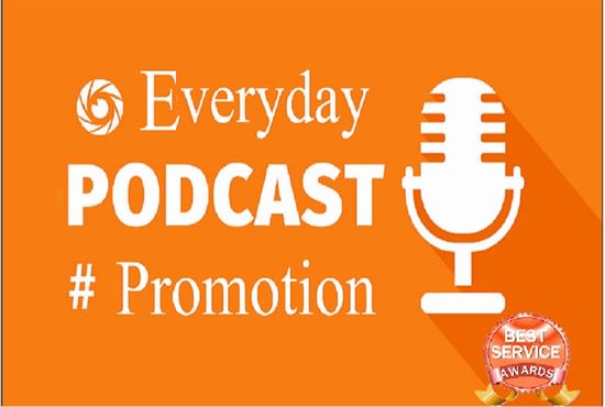 #Podcast 
Iwill do #promotion for your podcast and increase downloads, #subscriptions, listeners. 100% safe and organic promotion.
Where &amp; How:
#SocialMedia Network and #EmailMarketing through we engage real audience.
Platform:
Our promotion platform is #iTunes Store