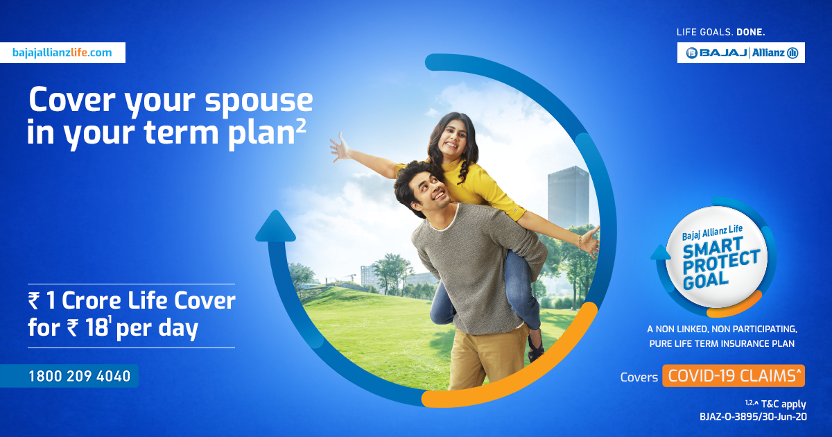bajajlife_in's tweet photo. Help protect those that you plan your #LifeGoals with. Bajaj Allianz Life #SmartProtectGoal has a Joint Life Cover Benefit where you can also insure your spouse in your own Life Insurance Plan.

Click here: https://t.co/jJUndRx2Fk T&amp;C Apply

#LifeGoalsDone #SmartProtectGoal https://t.co/xfZKTb68XU