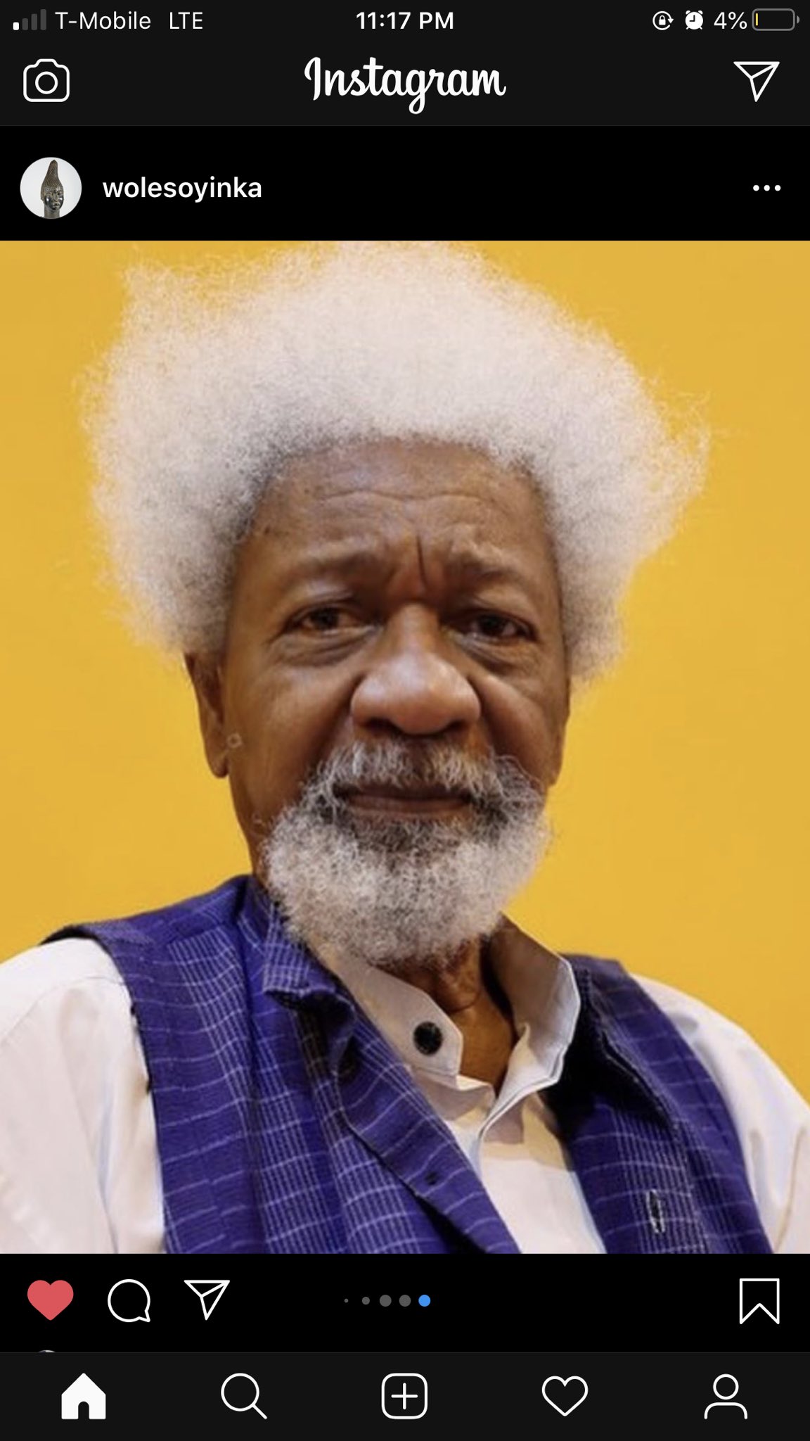  Mo ni dream lati da bii Wole Soyinka . . . Happy birthday to WS. Aging with grace. 