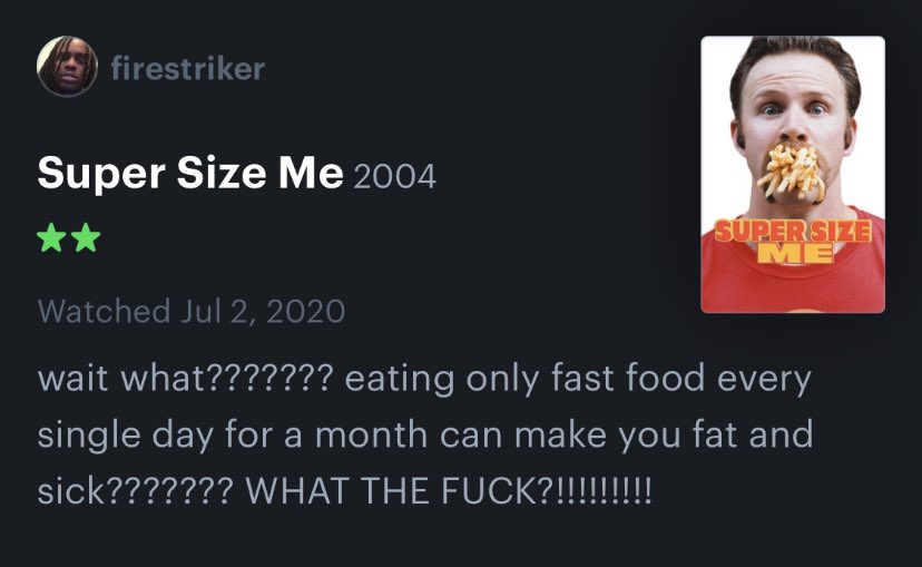 strawhatellie's tweet photo. #firemoments
We also gonna post his best letterboxd reviews.
@tunaandr1ce https://t.co/GrbM1Dhh68