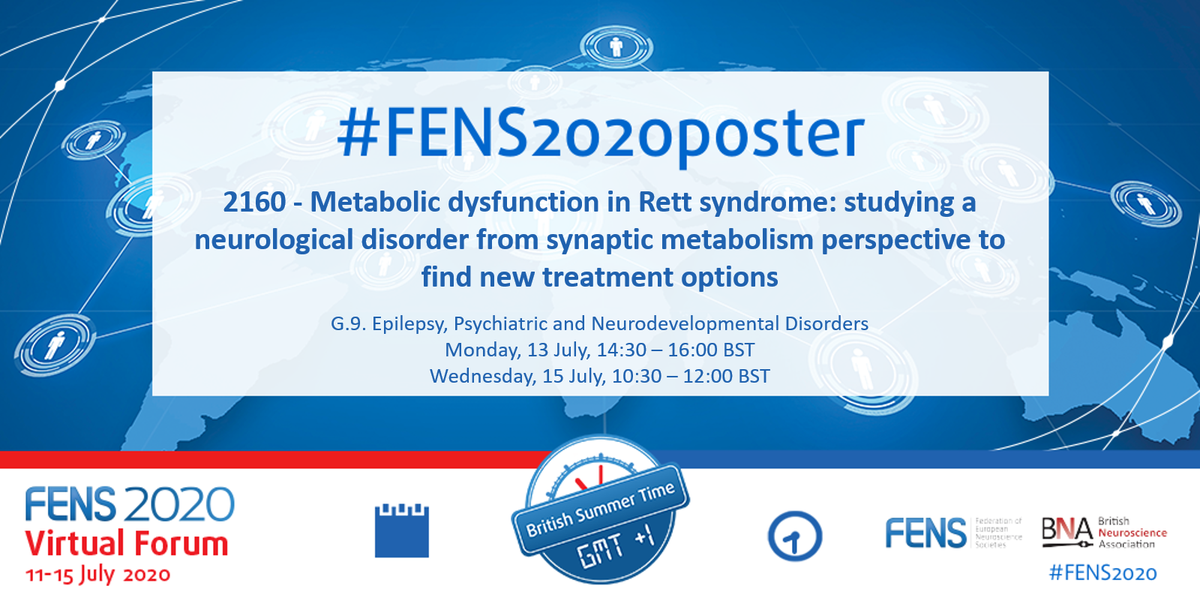 Do you want to know more about #Rett and #mitochondria? Join me later today at the afternoon poster session and let's talk about how mitochondrial dysfunction could be modulated! #FENS2020 #FENS2020poster