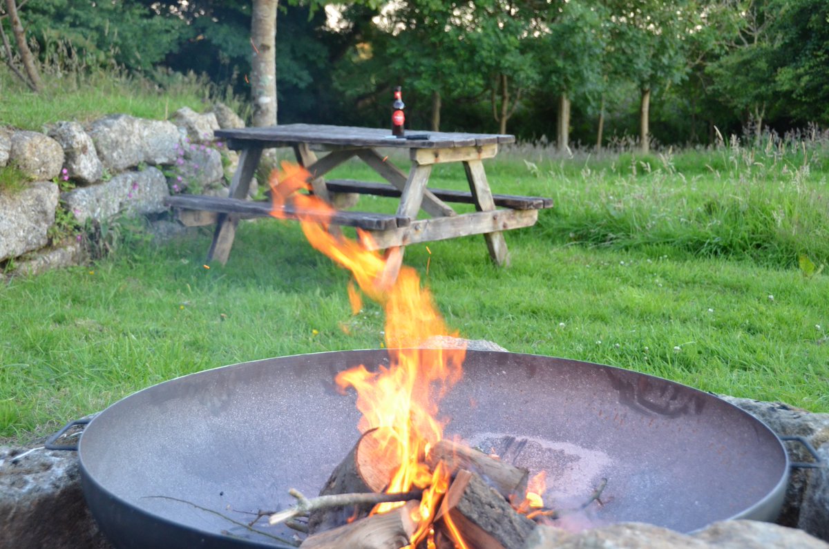 New Fire pit -working well in Tremerth Cottage wild woodland. #lovepenzance #westcornwall #cottageholidays