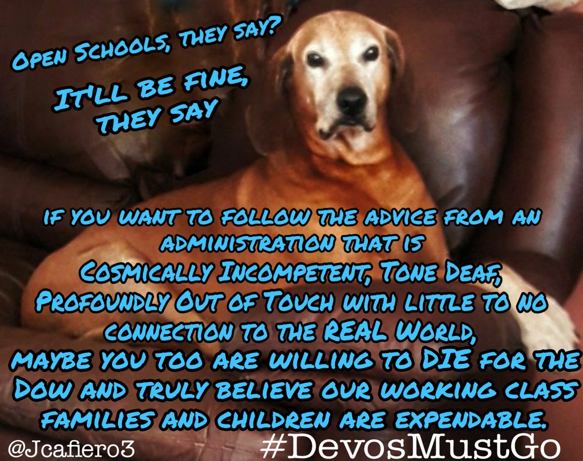 Jcafiero3's tweet image. #DeVosMustGo #DeVosKillsChildren #BetsyDeVosIsAwful #BetsyDeVoidOfHumanity 
Max says,