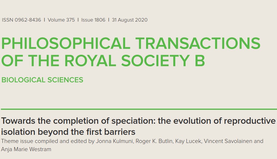 If you are interested in #speciation and its completion, read this Theme Issue! royalsocietypublishing.org/toc/rstb/2020/…