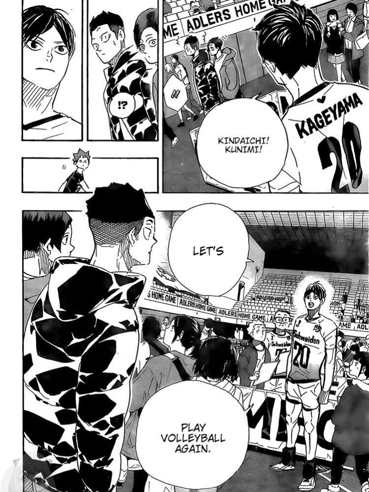 Spoiler‼️This is a very important moment for Kageyama, they were able to let go of old wounds, and although they didn't communicate closely for a long time, for Kags they remained important people.
And the fact that Kindaichi was very worried was breaking my heart #Haikyuu401 
