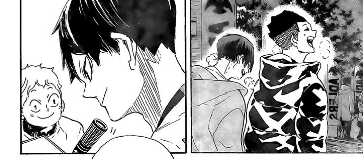 Kunimi was also worried, he always appeared in the scenes of a conversation between Kags and Kindaichi, but I think he was more worried about Kindaichi and always tried to support him. I think at this moment all three were able to really forgive each other and smile. 