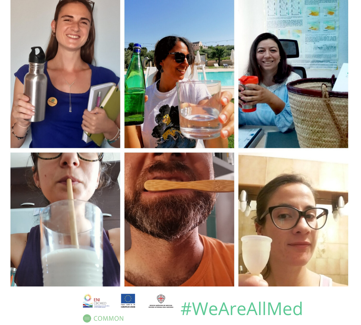 📍COMMON staff join the #plasticfreejuly! 
There are so many small daily actions that can reduce #plastic consumption, to make the #beaches 🏖️cleaner and to protect #OurOceans 🌊

Thanks to @EU_MARE for the initiative and to @vitcheva_eu
 for thinking of us!

#GOMED #WeAreAllMed