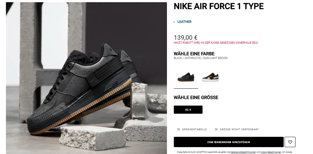 air force 1 type black gum