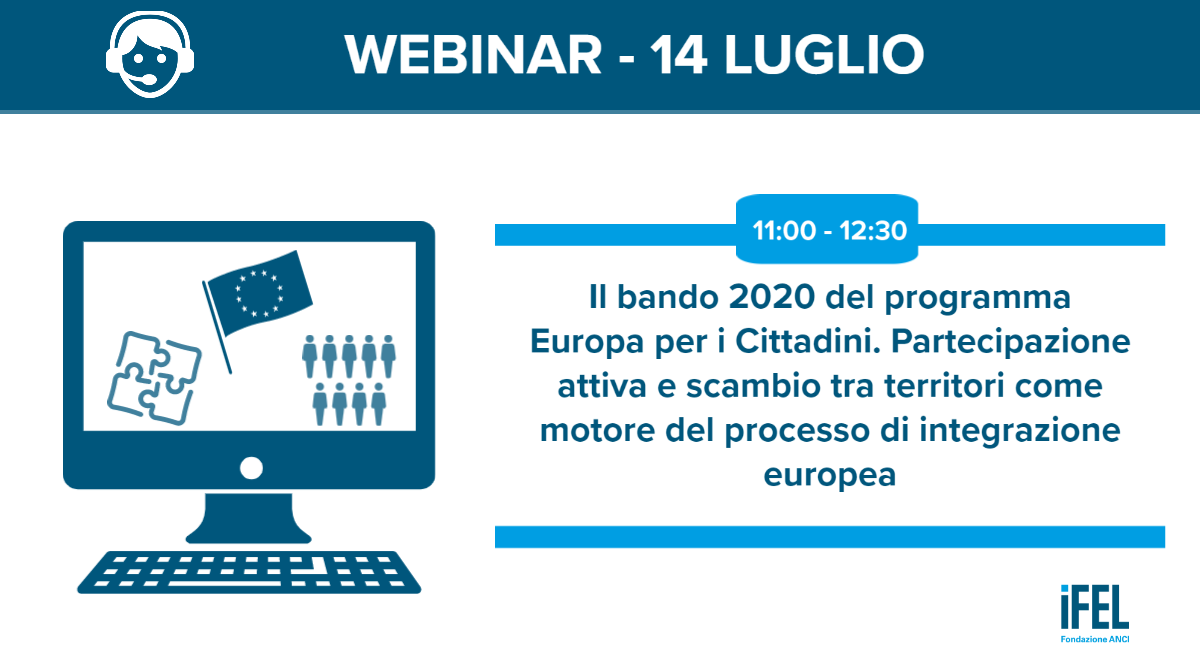 FondazioneIFEL's tweet photo. π§βπ»Domani h. 11 il #webinar su obiettivi, modalitΓ di partecipazione e opportunitΓ 2020 del programma #europapericittadini. Presenteremo le esperienze dell'#UnioneRomagnaFaentina e del Comune di #Roccasparvera.
Info e iscrizioni β‘οΈ https://t.co/dK7s0OU4Dl
#europeforcitizens https://t.co/aZKdCJgbm9
