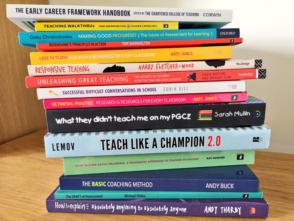 LizSaddler's tweet image. Love a book delivery 😍
@CharteredColl Early Career Frameworilk Handbook to add to my pile. 

These are the ones I am dipping into most atm planning T&amp;amp;L and CPD for September @TLFP21 
#ResponsiveTeaching