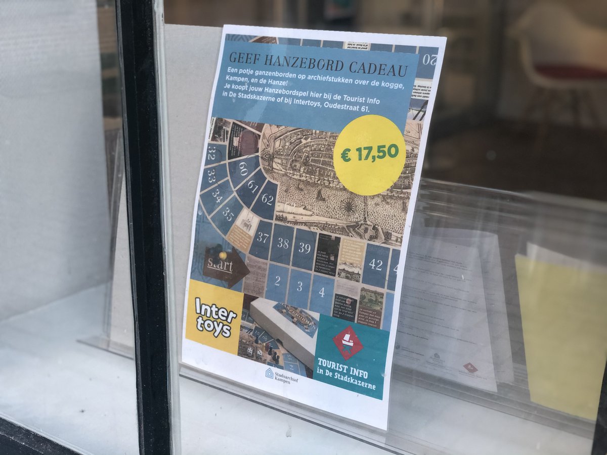 Ben je op zoek naar een cadeau? Of een leuk souvenir uit Kampen? Wij geven jou de supertip: het Hanzebordspel. Potje ganzenborden over de kogge, de Hanze en Kampen. Verkrijgbaar bij het TI in  <a href="/destadskazerne/">De Stadskazerne</a> , de TI bij de Bucketbar, en de Intertoys in Kampen. #visitKampen