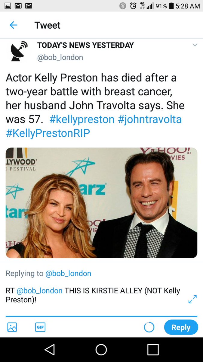 JeliqMusic's tweet photo. @bob_london RT @bob_london  I repeat: THIS IS KIRSTIE ALLEY. (NOT Kelly Preston)!!! https://t.co/2xn4ynrmPo