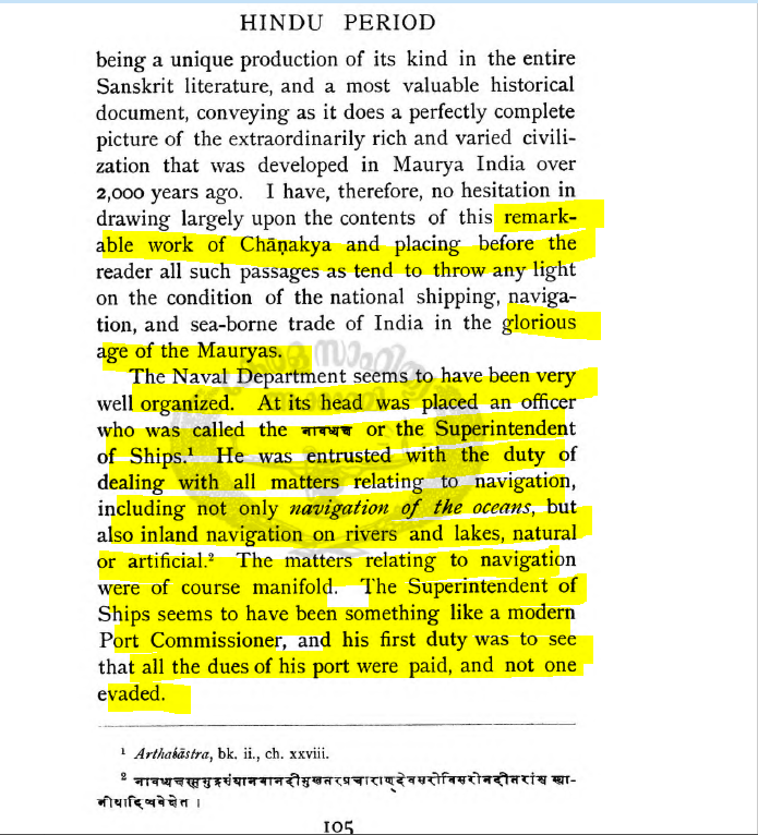 321-297 BC, Chandragupt Maurya created NAVAL Department and defined duty structure for import and exports.17/n
