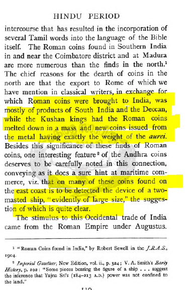 200 BC-250 AD: Andhra Period: Trade with western asia, Rome, Egypt, China was prospering. Roman coins were discovered in Southern India. Indicating trade directions.18/n
