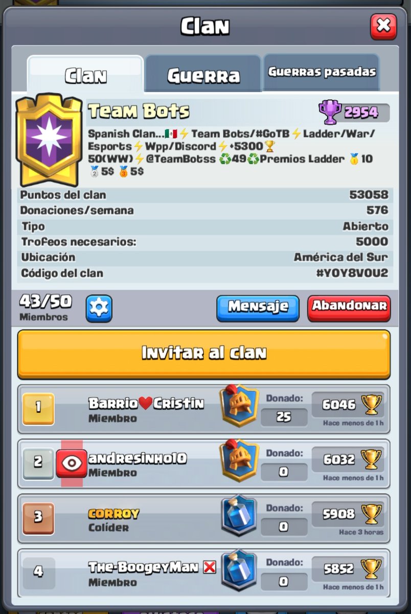 #Ladder 
Hoy lunes 12/07 
ultimo dia para entrar al clan y poder participar por los premios ladder .

🥇10$
🥈5$
🥉5$
Los que esten interesados mandar MD.