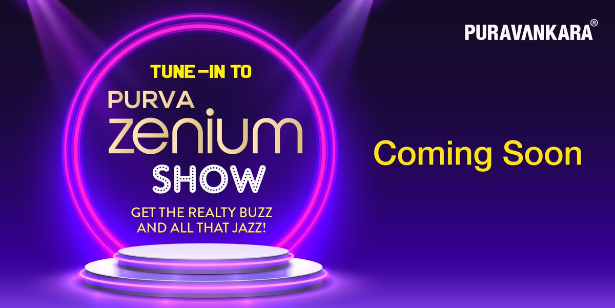 puravankara's tweet photo. Stay up to date with the latest buzz in #realestate, watch the who’s who of the industry speak their mind, and be entertained too. 
All this and more, only in The #PurvaZeniumShow. Coming Soon. 
Stay tuned for more updates!

#Puravankara #PurvaZenium #ZeniumShow #RealEstateShow https://t.co/RShDjkdq3m
